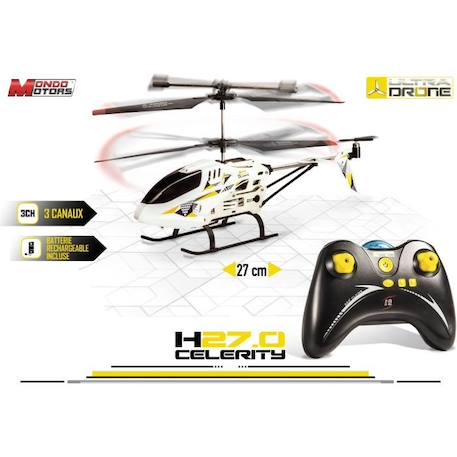 MONDO MOTORS - Hélicoptère télécommandé - Ultradrone H27 Celerity - Longueur 27cm BLANC 5 - vertbaudet enfant 