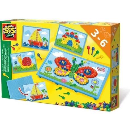 SES CREATIVE Tableau mosaïque avec cartes JAUNE 1 - vertbaudet enfant 