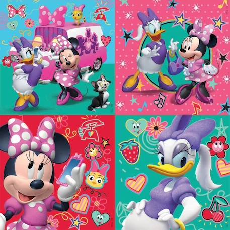 4 puzzles progressifs - EDUCA - Malette Puzzles Progressifs Minnie & The Happy Helpers (12-16-20-25) ROSE 2 - vertbaudet enfant 