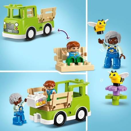 LEGO® 10419 DUPLO Ma Ville Prendre Soin des Abeilles et des Ruches, Jouet Éducatif pour Enfants, 2 Figurines d'Abeilles BLEU 3 - vertbaudet enfant 