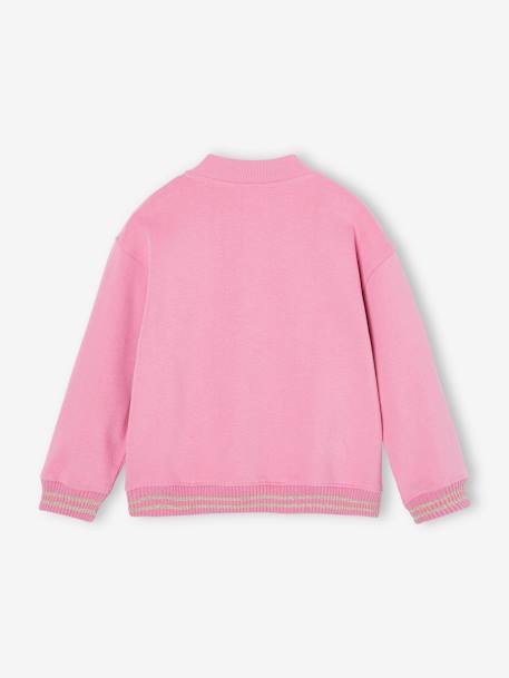 Sweat style teddy fille en molleton vieux rose 4 - vertbaudet enfant 