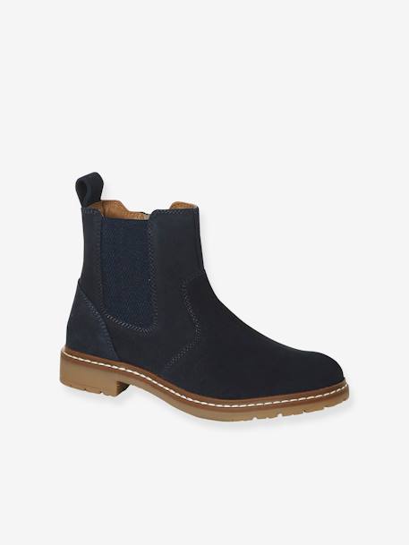 Boots Chelsea cuir garçon marine 1 - vertbaudet enfant 