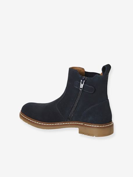 Boots Chelsea cuir garçon marine 3 - vertbaudet enfant 