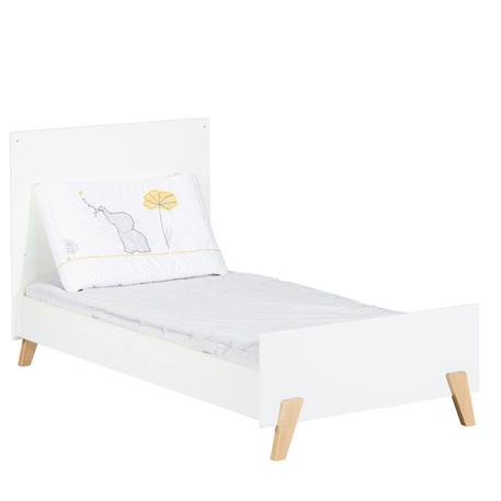 Lit évolutif - 140x70cm - Babyprice Joy Naturel - Blanc sur pieds en bois naturel BLANC 4 - vertbaudet enfant 