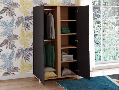 Armoire MILOR -Anthracite & bois GRIS 3 - vertbaudet enfant 