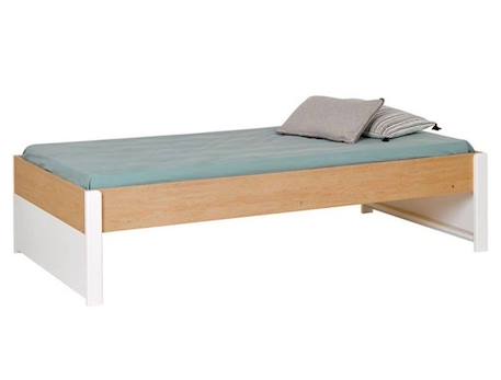 Lit 90x200 cm Nomade - Blanc & bois BLANC 2 - vertbaudet enfant 