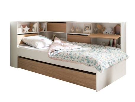 Lit avec rangements Opus - Blanc & bois BLANC 2 - vertbaudet enfant 