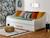 Lit banquette gigogne Boréal 90x190 cm - blanc & bois BLANC 1 - vertbaudet enfant 