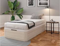 Chambre et rangement-Lit coffre 90x200 TEMMA - Chêne blanchi