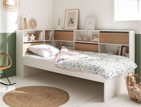 Lit avec rangements Opus - Blanc & bois BLANC 1 - vertbaudet enfant 