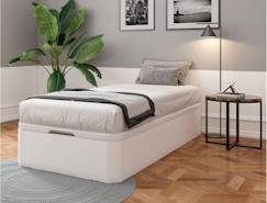Chambre et rangement-Lit coffre 90x200 TEMMA - Blanc