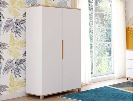 Armoire MILOR - blanc & bois BLANC 5 - vertbaudet enfant 