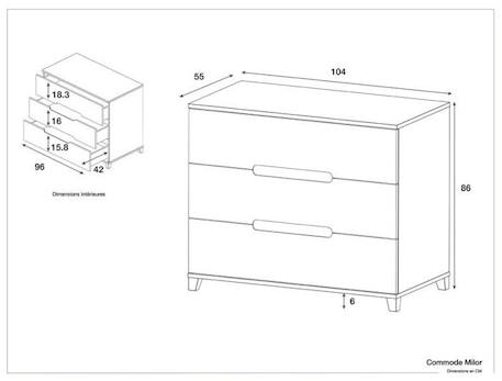 Commode Milor - blanc & bois BLANC 5 - vertbaudet enfant 