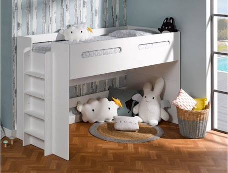 Lit mi-hauteur Plume 90x190 - Blanc BLANC 1 - vertbaudet enfant 