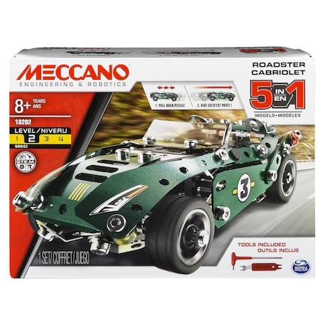 Cabriolet 5 en 1 - MECCANO - Rétro friction - Jeu de construction VERT 1 - vertbaudet enfant 