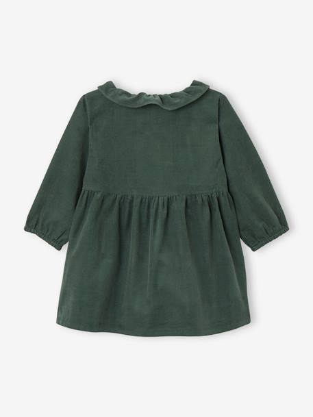 Robe à collerette en velours milleraies bébé beige+vert sapin 5 - vertbaudet enfant 