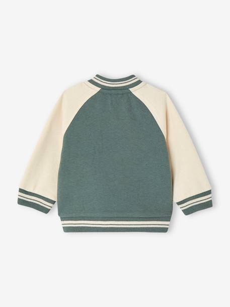 Cardigan style teddy bébé zippé en molleton bleu nuit+vert 6 - vertbaudet enfant 