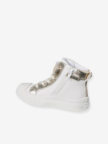 Baskets montantes fille zippées et à lacets blanc 3 - vertbaudet enfant 