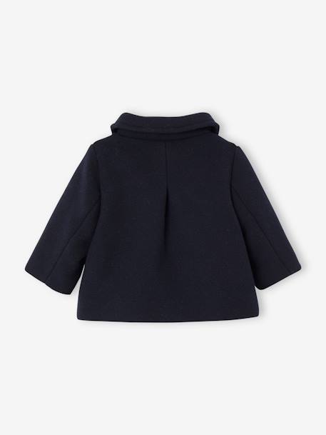 Manteau bébé fille en drap de laine col en fausse fourrure amovible marine 3 - vertbaudet enfant 