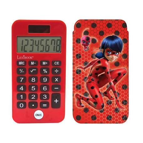 Calculatrice de poche 8 chiffres avec couvercle de protection Miraculous ROUGE 1 - vertbaudet enfant 