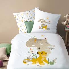 Linge de maison et décoration-Linge de lit enfant-Parure de lit imprimée 100% coton, DISNEY HOME THE LION KING BROUSSE