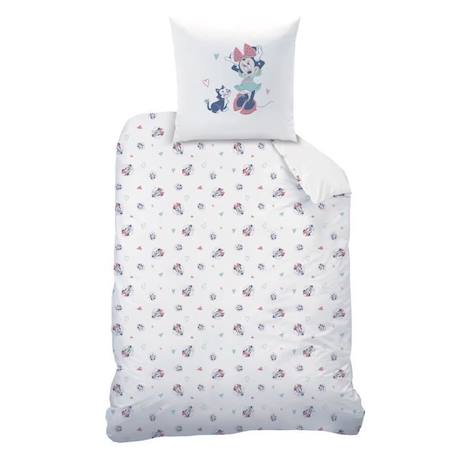 Parure de lit imprimée 100% coton - Disney Home Minnie Little Friend - Blanc - Personnage de fiction - Minnie BLANC 4 - vertbaudet enfant 