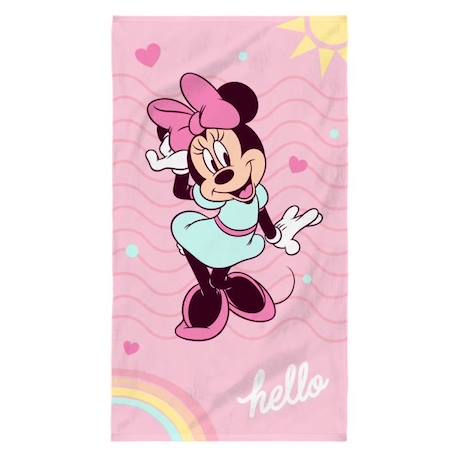 Drap de plage imprimé 100% coton, DISNEY HOME MINNIE HELLO ROSE 1 - vertbaudet enfant 