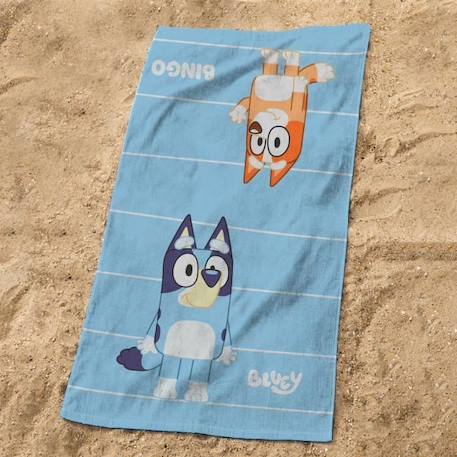 Drap de plage 100% coton, BLUEY DUO BLEU 1 - vertbaudet enfant 