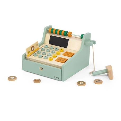 Caisse enregistreuse et accessoires en bois FSC - Jeu imitation marchand - Trixie VERT 1 - vertbaudet enfant 