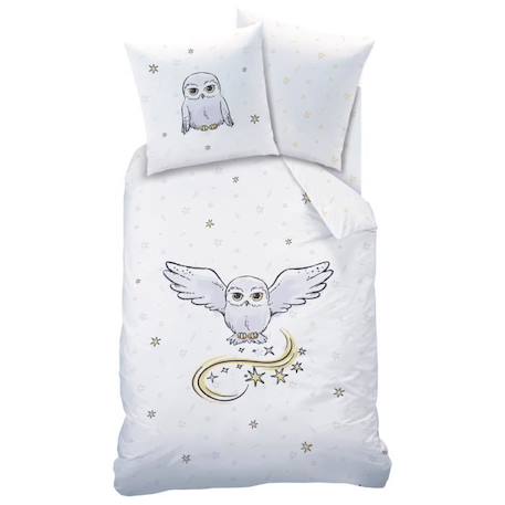 Parure de lit Harry Potter Owl - 100% coton - Housse de couette 140x200cm - Taie d'oreiller 63x63cm BLANC 2 - vertbaudet enfant 