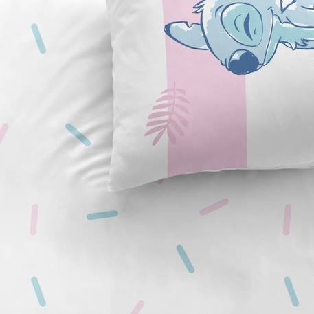 Parure de lit imprimée 100% coton, DISNEY HOME STITCH STRIPE 140x200 cm BLANC 2 - vertbaudet enfant 