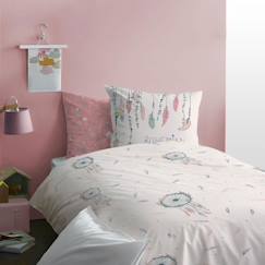 Linge de maison et décoration-Linge de lit enfant-Parure de lit enfant en coton imprimé 140 x 200 cm Rose