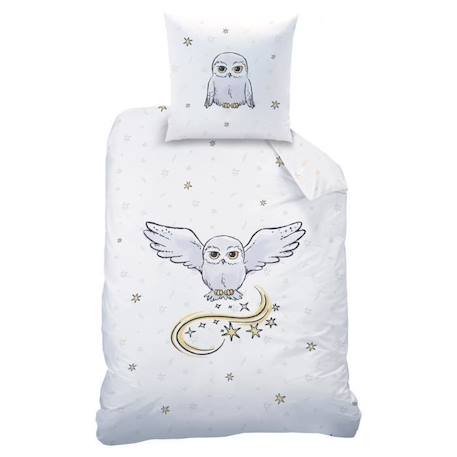 Parure de lit Harry Potter Owl - 100% coton - Housse de couette 140x200cm - Taie d'oreiller 63x63cm BLANC 3 - vertbaudet enfant 