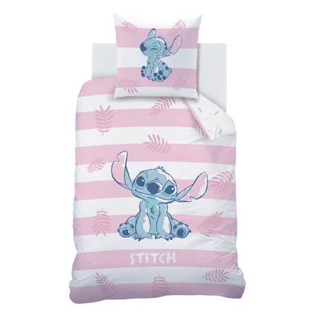 Parure de lit imprimée 100% coton, DISNEY HOME STITCH STRIPE 140x200 cm BLANC 3 - vertbaudet enfant 