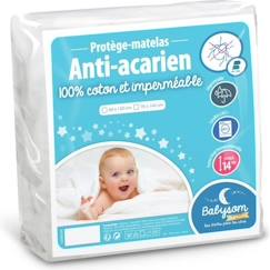 Babysom - Protège Matelas Bébé Anti-acarien - 60x120 cm | Alèse imperméable Souple et Silencieuse | Bouclette 100% Coton | Oeko-Tex®  - vertbaudet enfant