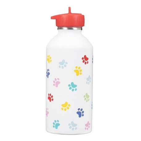 Fille-Accessoires-Gourde enfant Acier inoxydable - Facile à nettoyer - Gourde réutilisable - Contenance 300ml - 17 cm x 6,5 cm - Pattes de chat