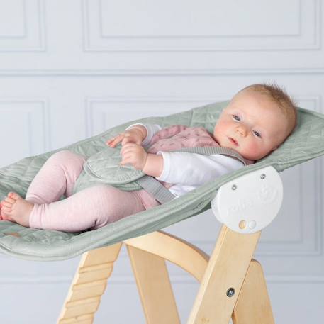 ROBA Chaise Haute Évolutive Born Up 2 en 1 + Transat Inclinable Vert Givré - roba Style - Dès la Naissance - Bois Naturel BEIGE 5 - vertbaudet enfant 