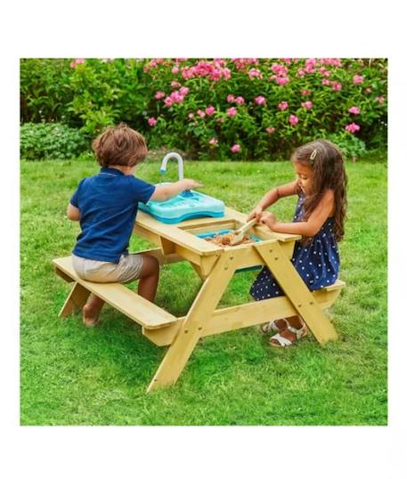 Table picnic en bois tp early fun avec splash and spray pour enfants inclus avec accessoires fsc dim l94 x l89 x h50 BLANC 3 - vertbaudet enfant 