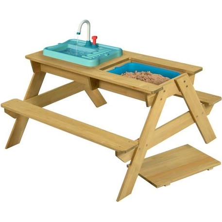 Table picnic en bois tp early fun avec splash and spray pour enfants inclus avec accessoires fsc dim l94 x l89 x h50 BLANC 1 - vertbaudet enfant 