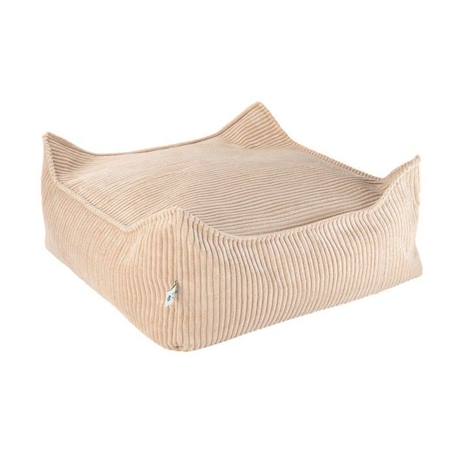 Pouf enfant carré velours côtelé OTTO BRUN SUGAR BEIGE 1 - vertbaudet enfant 