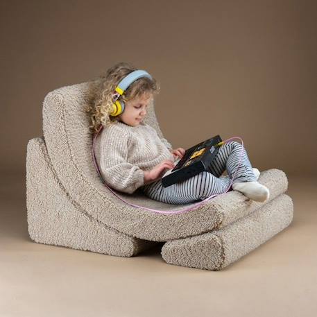 Fauteuil enfant bouclette MOON BISCUIT BEIGE 1 - vertbaudet enfant 