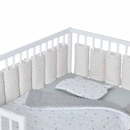 Tour de lit modulable 10 pièces en minky extra doux, MINKY Écru Pour lit bébé de 60x120 ou 70x140 cm BEIGE 1 - vertbaudet enfant 