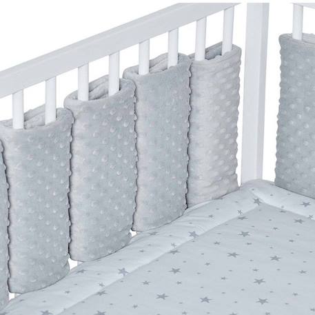 Tour de lit modulable 10 pièces en minky extra doux, MINKY Gris Pour lit bébé de 60x120 ou 70x140 cm GRIS 3 - vertbaudet enfant 