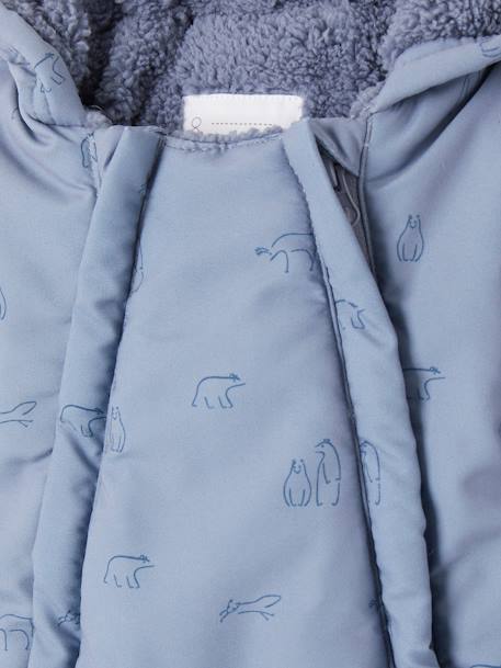 Combi-pilote imprimée ours bébé doublée sherpa ouverture double-zip bleu 3 - vertbaudet enfant 