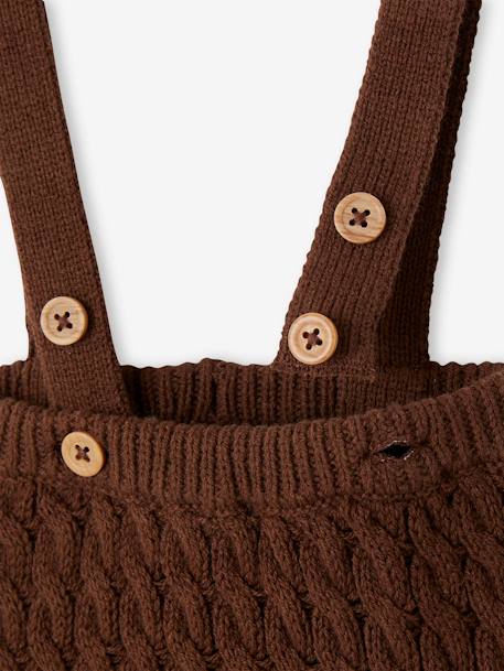 Ensemble bébé pull rayé et pantalon à bretelles en tricot torsadé chocolat 7 - vertbaudet enfant 