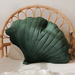 Linge de maison et décoration-Décoration-Coussin feuille de Ginkgo en velours Moi Mili "Vert" - vert - 66 x 54 cm