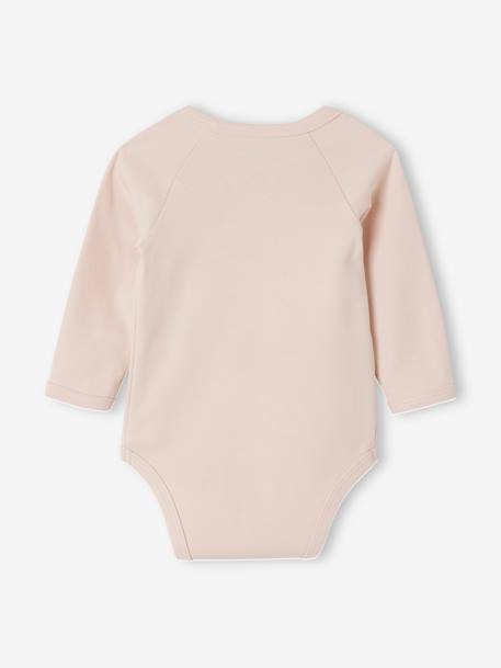 Lot 5 bodies 'coeur' manches longues ouverture naissance bébé en coton bio rose pâle 7 - vertbaudet enfant 