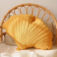 Linge de maison et décoration-Décoration-Coussin feuille de Ginkgo en lin Moi Mili "Mango" - mango - 66 x 54 cm