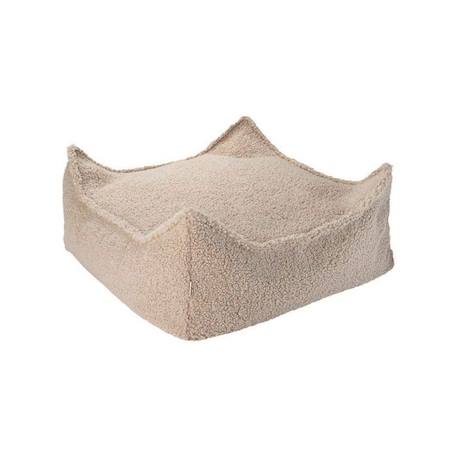 Pouf enfant carré bouclette BOUCLYN BISCUIT BEIGE 2 - vertbaudet enfant 