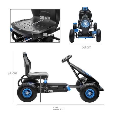 Kart à pédales enfant Go kart Formule 1 Racing Super Power 5 aileron avant pneus gonflables caoutchouc noir bleu BLANC 3 - vertbaudet enfant 